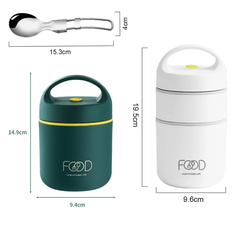Isolierte Lunchbox aus Edelstahl mit Vakuumisolierung und Lunchtasche