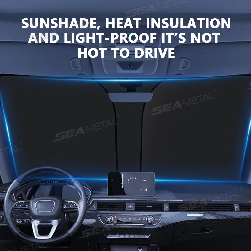 SEAMETAL Auto‑Sonnen‑ & Hitzeschutz – Faltbare Frontscheiben‑Abdeckung, Anti‑UV & Isolieren