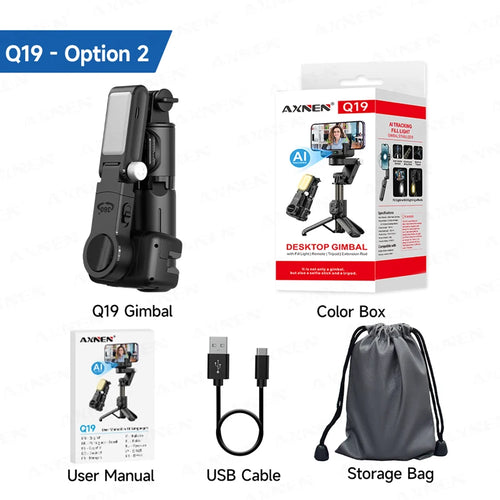 AXNEN Gimbal Q19 AI-Desktop-Stativ mit 360°-Automatik-Rotation, Gesichtsverfolgung