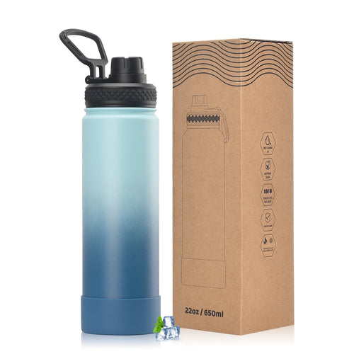 WATERSY 650 ml doppelwandige Thermoflasche aus Edelstahl