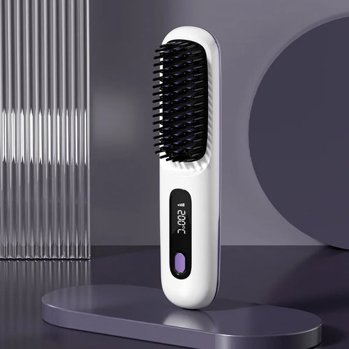 Glättungsbürste mit LCD-Display, kabellos, USB-Aufladung