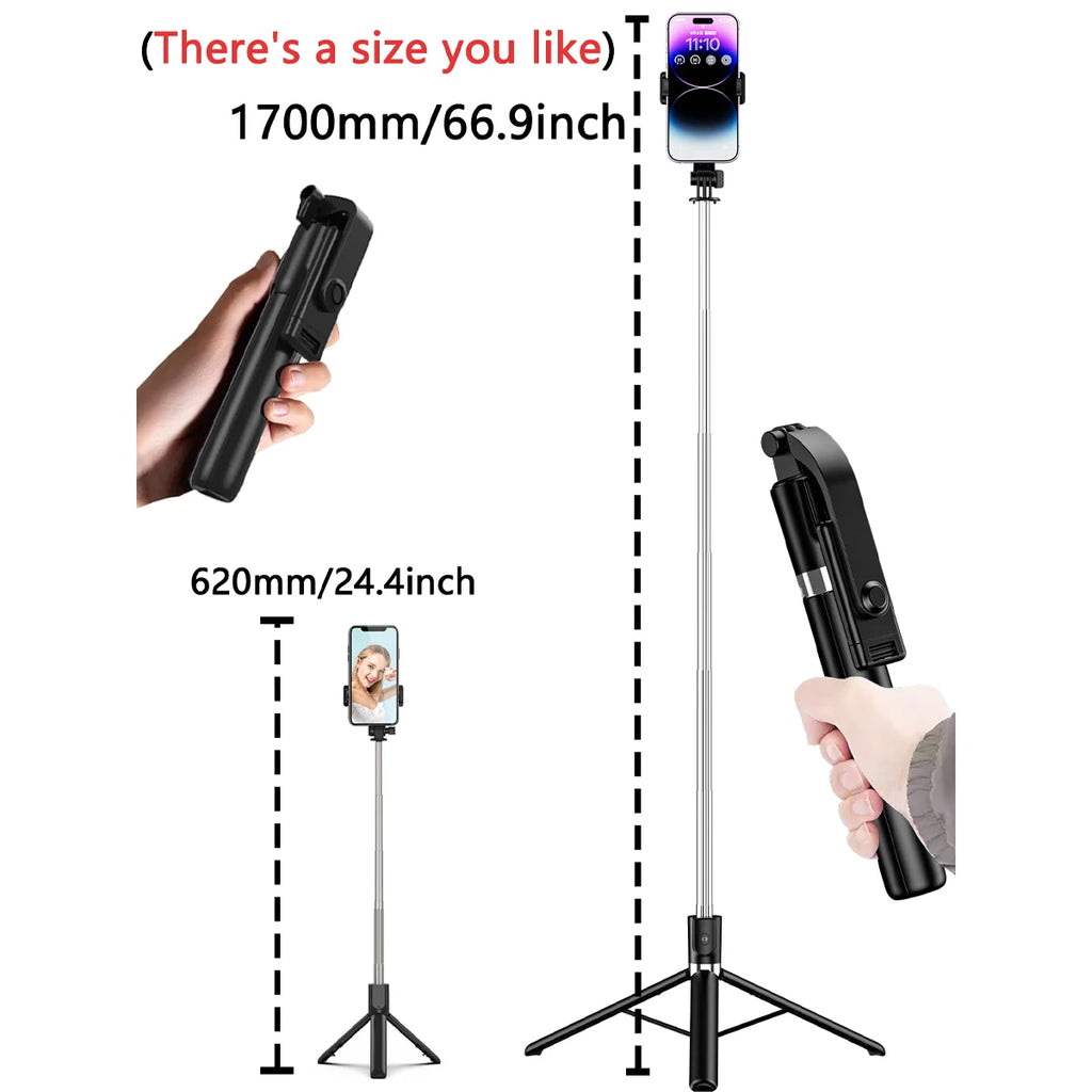 Tragbarer, ausziehbarer Bluetooth-Selfie-Stick für Live-Streaming