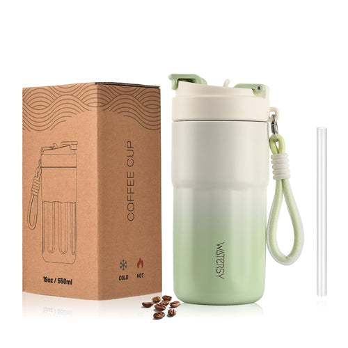 WATERSY Kaffeebecher (400 ml / 550 ml) aus Edelstahl – Isolierbecher