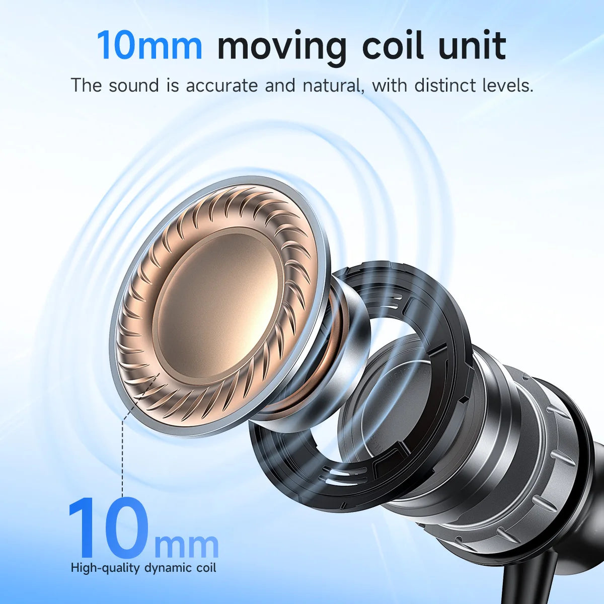 HOCO Nackenband Bluetooth Kopfhörer – Stabiler Halt & 10‑MM Stereo‑Klang