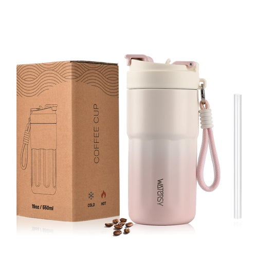 WATERSY Kaffeebecher (400 ml / 550 ml) aus Edelstahl – Isolierbecher