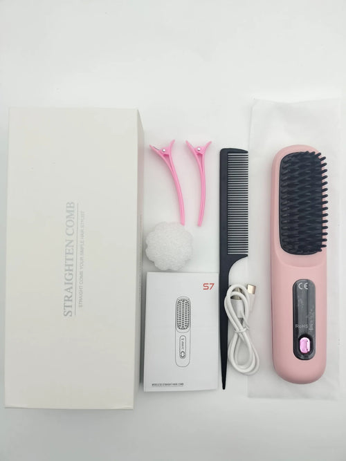 SiroSell - Kabellose Glättungsbürste, professionelles 3-in-1-Haarstyling-Gerät