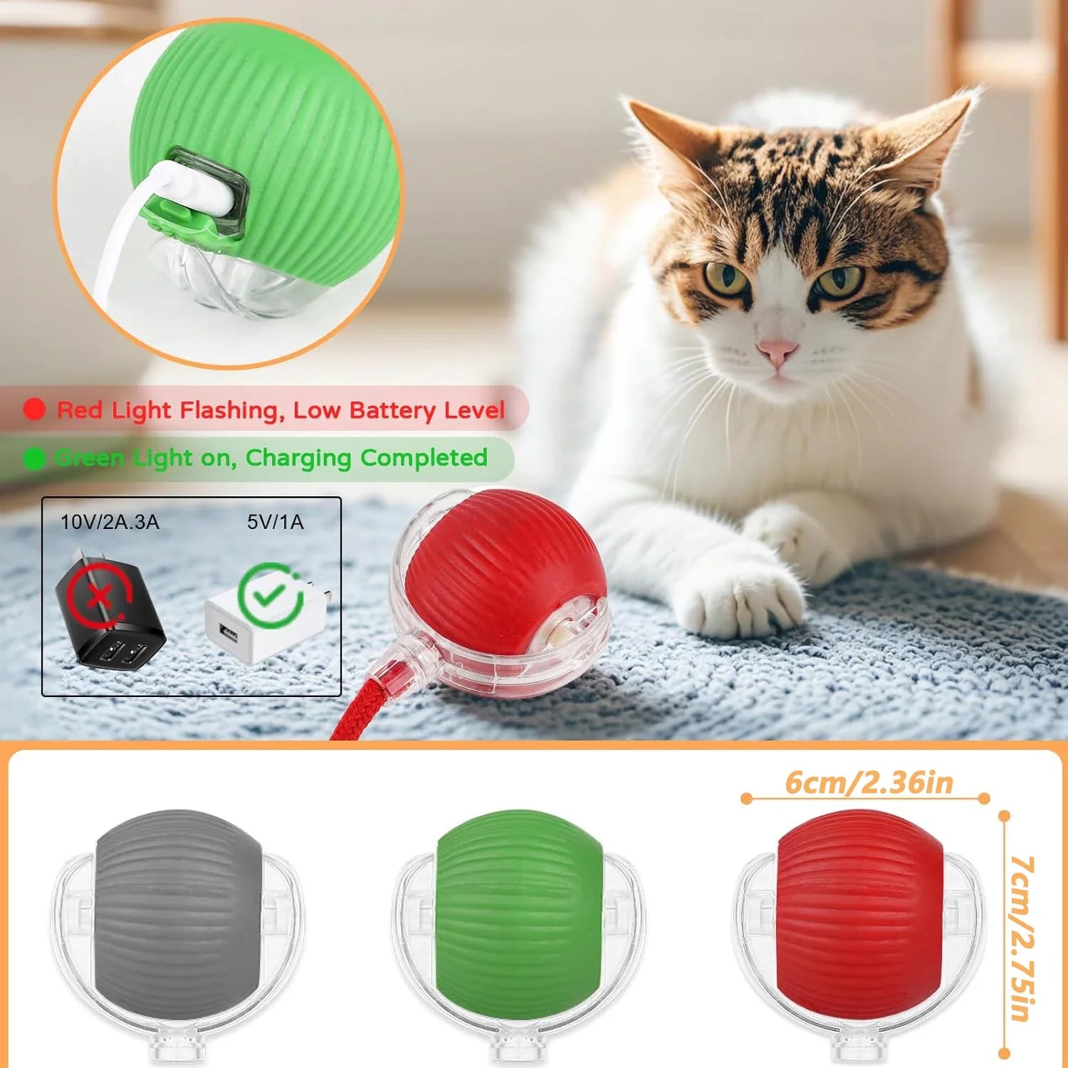 Interaktives Ballspielzeug für Hunde und Katzen – automatisch rollender Ball