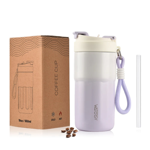 WATERSY Kaffeebecher (400 ml / 550 ml) aus Edelstahl – Isolierbecher