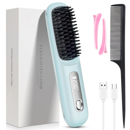 SiroSell - Kabellose Glättungsbürste, professionelles 3-in-1-Haarstyling-Gerät