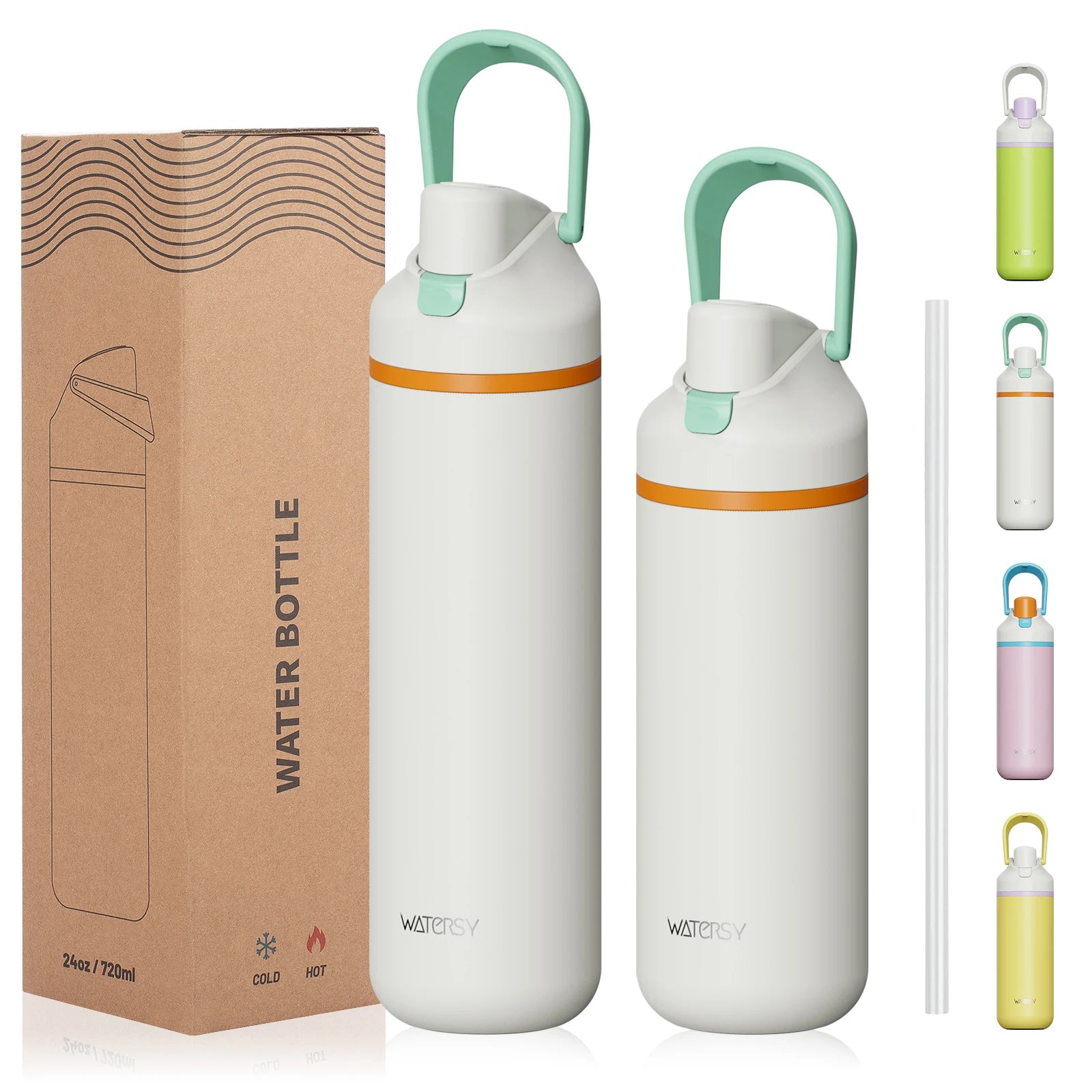 WATERSY 600/720ml doppelwandige Thermoflasche aus Edelstahl
