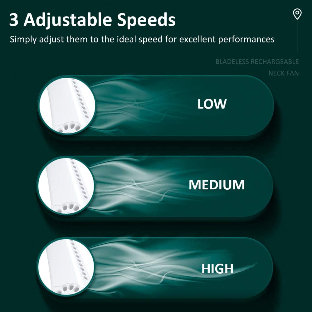 Mini Bladeless Neck Fan – Tragbarer, Wiederaufladbarer Kühlventilator