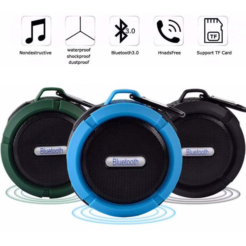 Kleiner, tragbarer, wasserdichter Bluetooth-Lautsprecher mit Saugnapf
