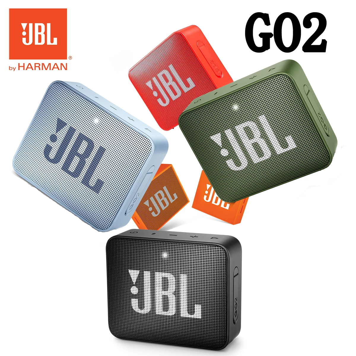 IPX7-wasserdichter JBL GO 2 kabelloser Bluetooth-Lautsprecher für den Aussenbereich