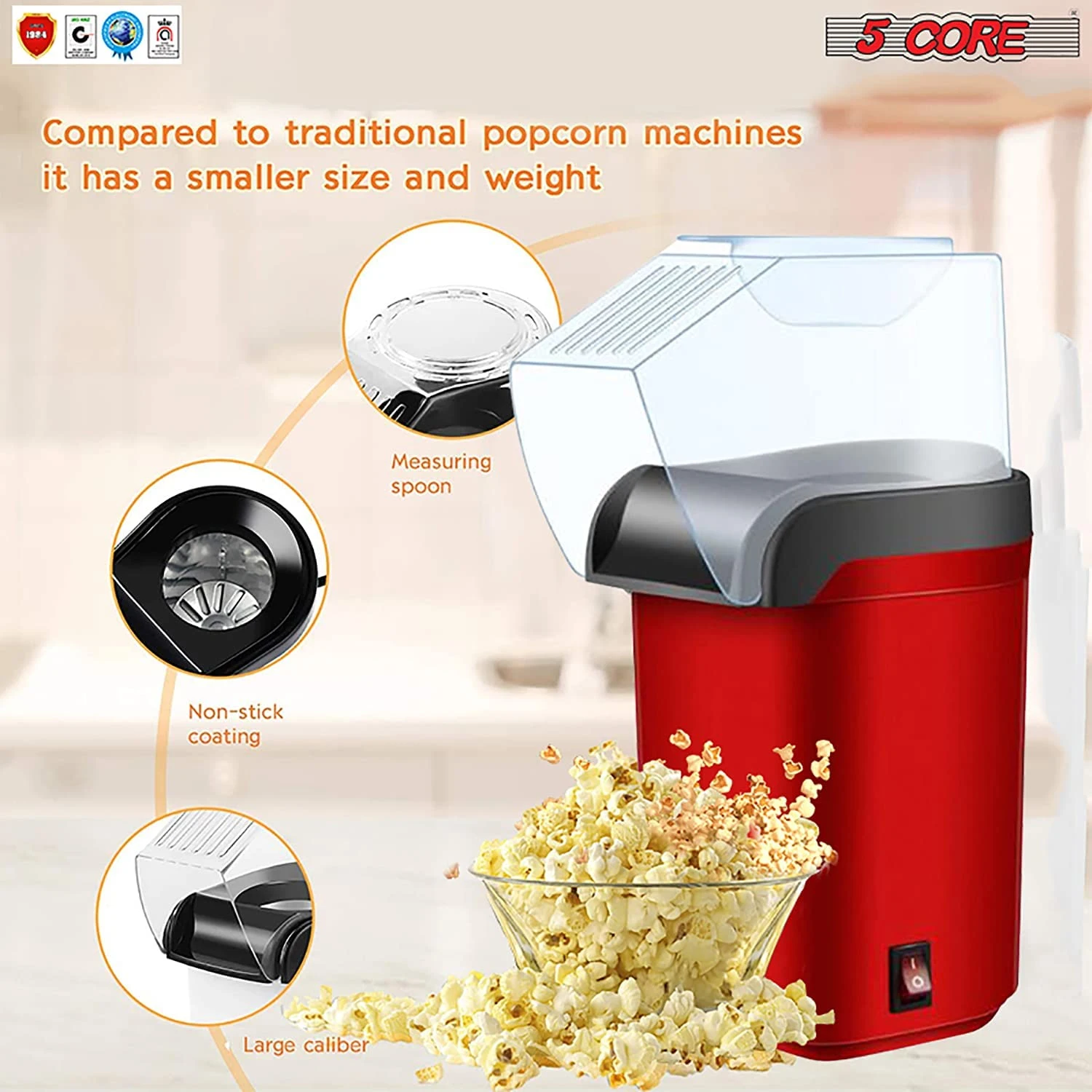 Mini Elektrischer Popcornmaker – Kompakte Heißluft‑Popcornmaschine für Zuhause