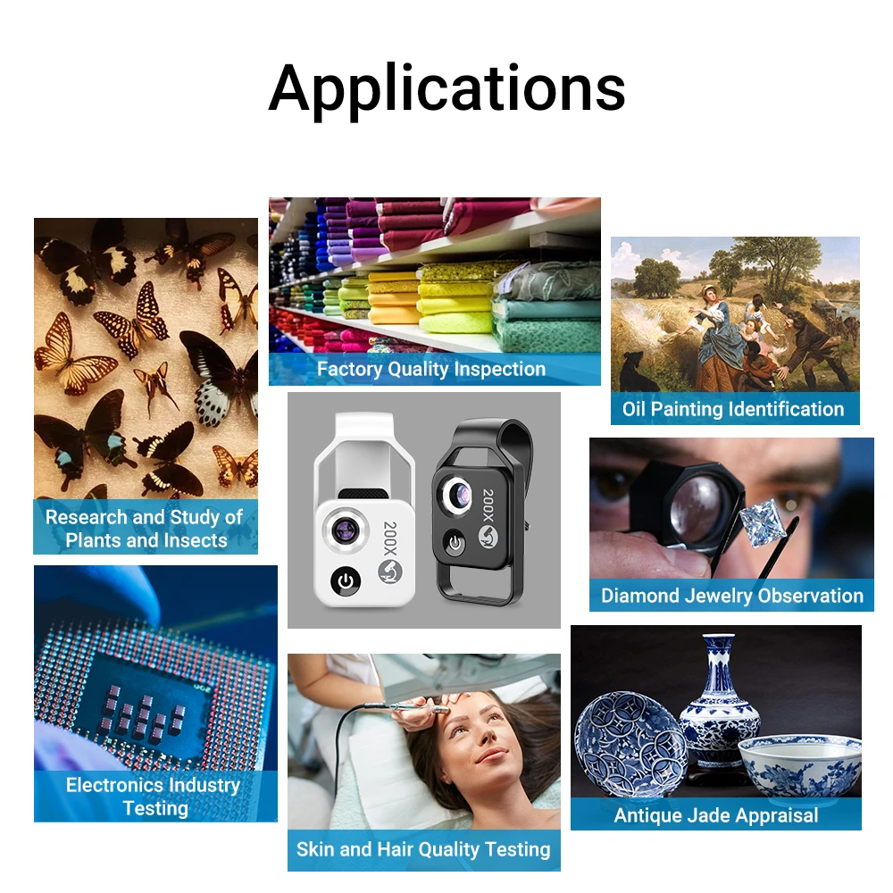 200-faches Digitalzoom-Objektiv für Mobiltelefone, geeignet für iPhone- und Samsung-Smartphones