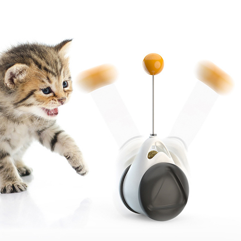 Katzenspielzeug mit ausbalanciertem Rad und schwenkbarer Kugel