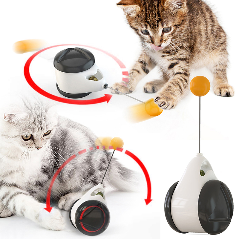 Katzenspielzeug mit ausbalanciertem Rad und schwenkbarer Kugel
