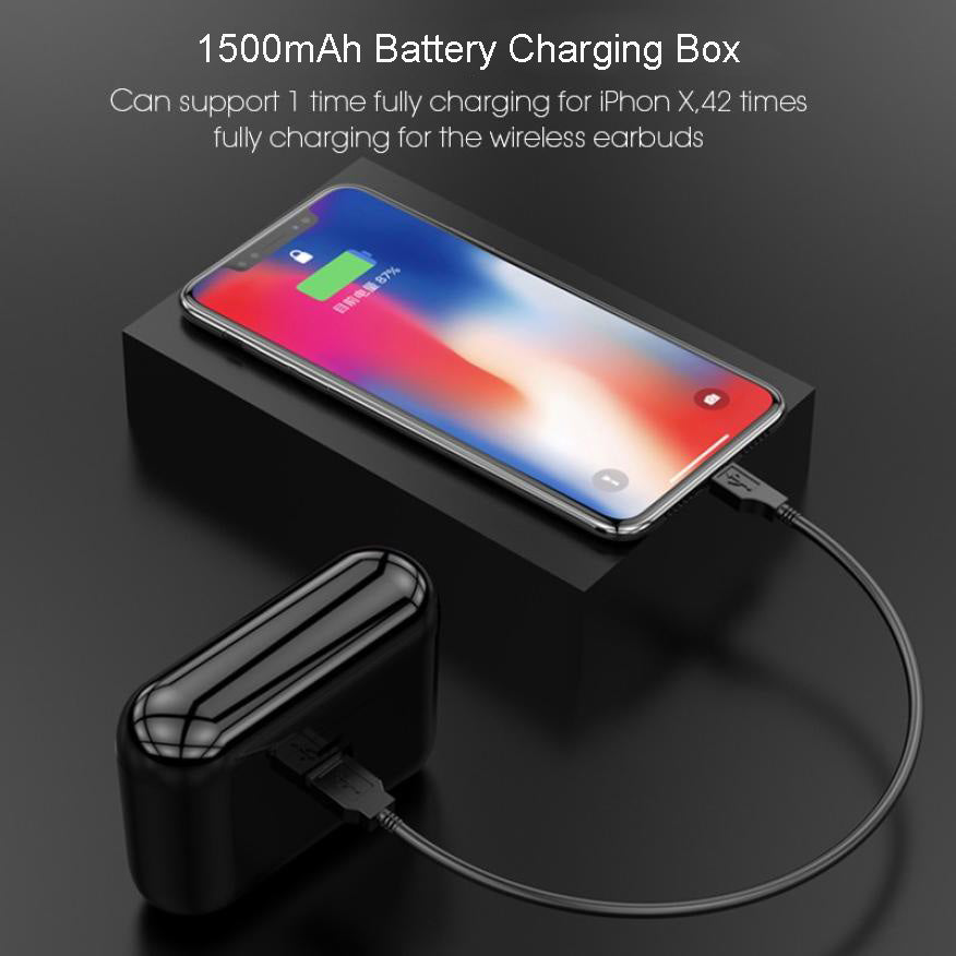 TWS-Bluetooth-5.0-Kopfhörer mit 1500-mAh-Powerbank