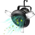 Zusammenklappbarer Ventilator, tragbare LED-Solar-Campinglaterne mit Haken