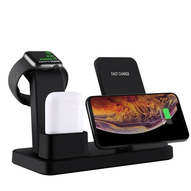 3-in-1-Schnellladegerät – kabelloses Ladepad für Mobiltelefone/iWatch