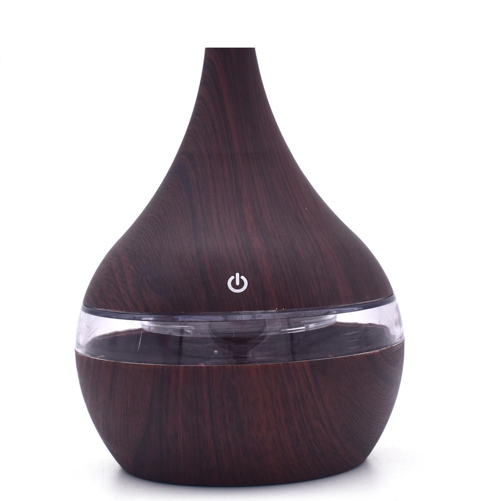 Elektrischer USB‑Aromadiffusor mit LED‑Licht – Holz‑Luftbefeuchter für ätherische Öle
