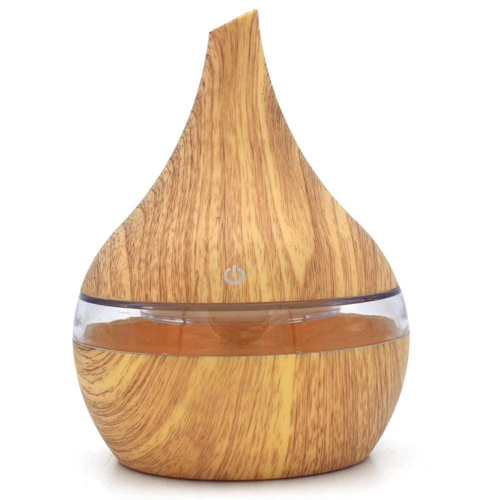 Elektrischer USB‑Aromadiffusor mit LED‑Licht – Holz‑Luftbefeuchter für ätherische Öle